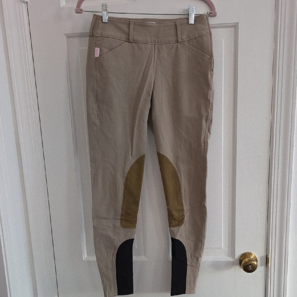 The Tailored Sportsman Kids Tan and Black Riding Leggings